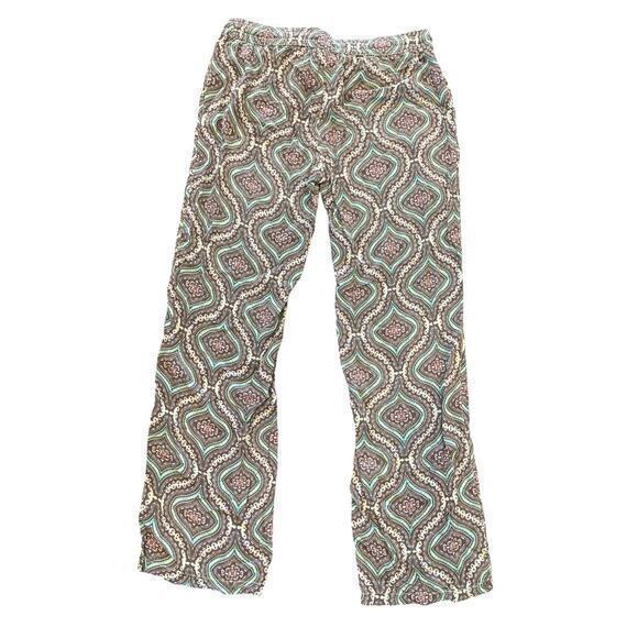 P.J. Salvage Women's Paisley Blue, Teal & Pink Drawstring Waist Lounge Pants M - Picture 6 of 6